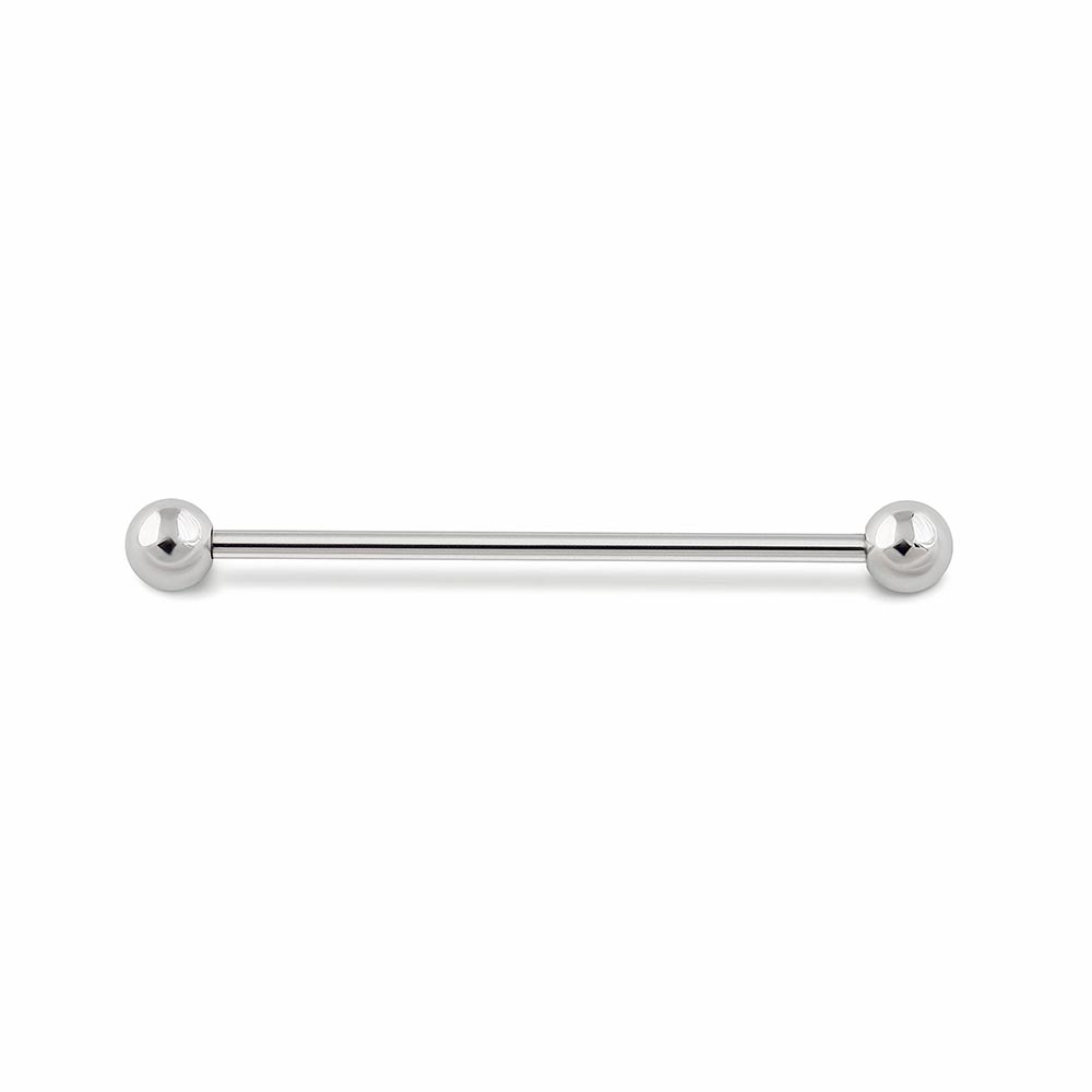 12G Titanium Straight Barbell Silver Color