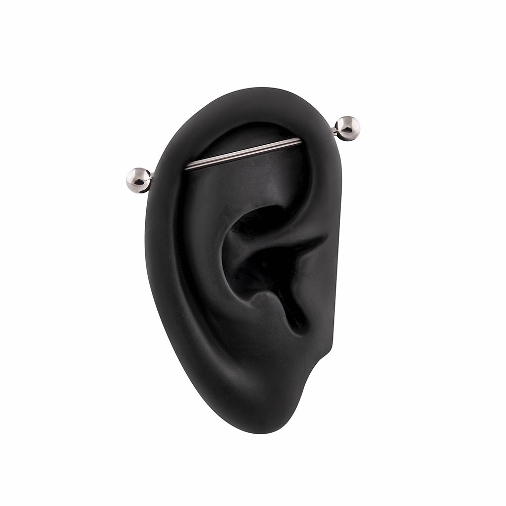 12G Titanium Straight Barbell Silver Color