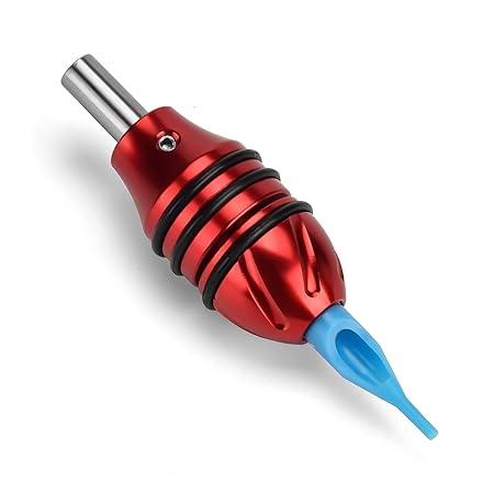 Aluminum Self Locking Grip for Rotary and Coil Machine - Red