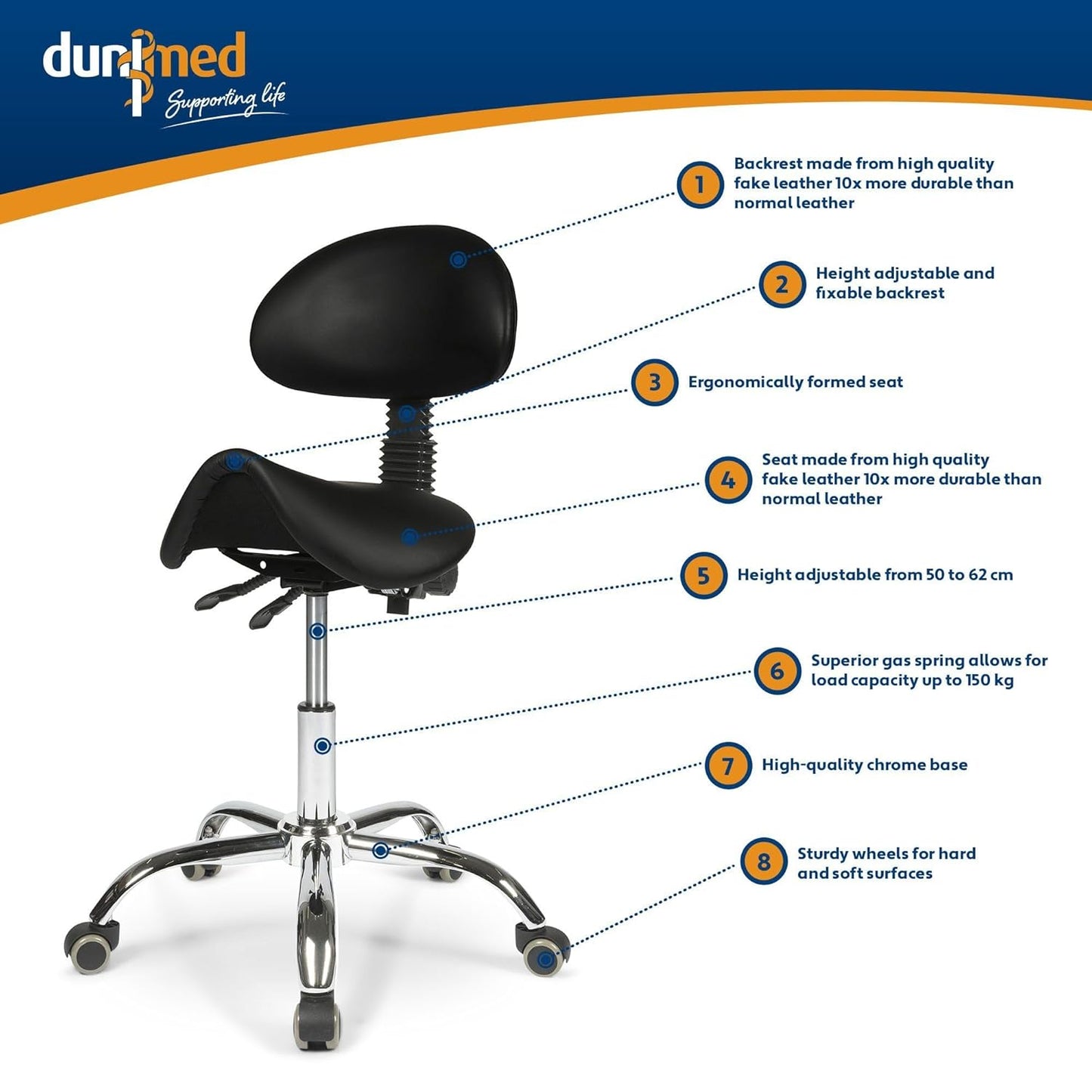 Tattoo Artist Swivel Adjustable Chair with Wheel (Model 9949)