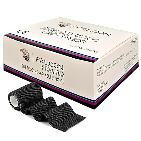 Falcon Cohesive Bandage Magic Tattoo Grip Cover 5cm Cushion Tape 12pcs