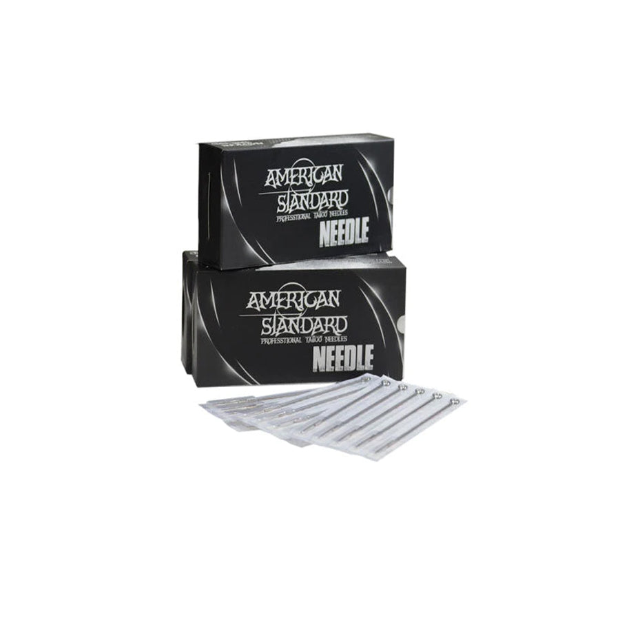 American Standard Tattoo Fine Long Needle Box of 50 pcs (Regular Flat) 