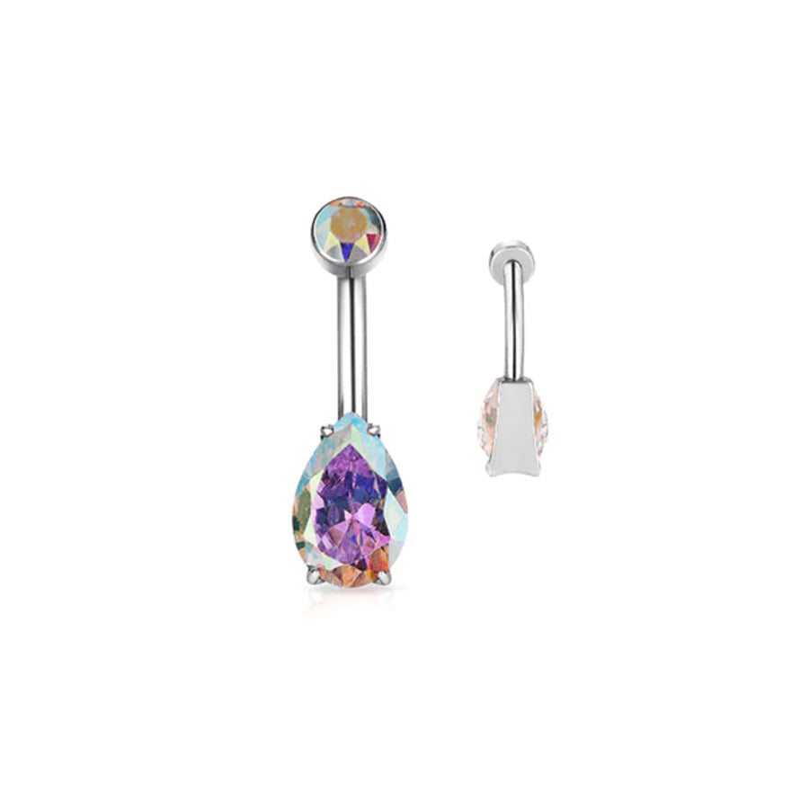 CZ belly button ring