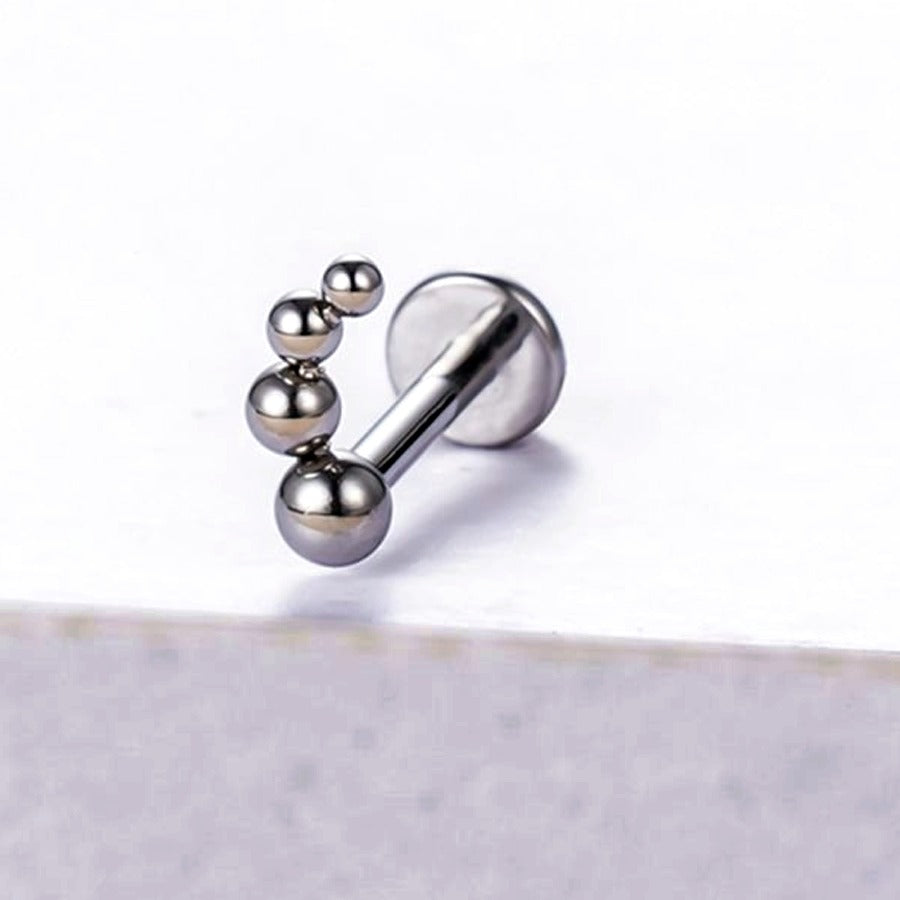 Titanium labret with four beaded balls