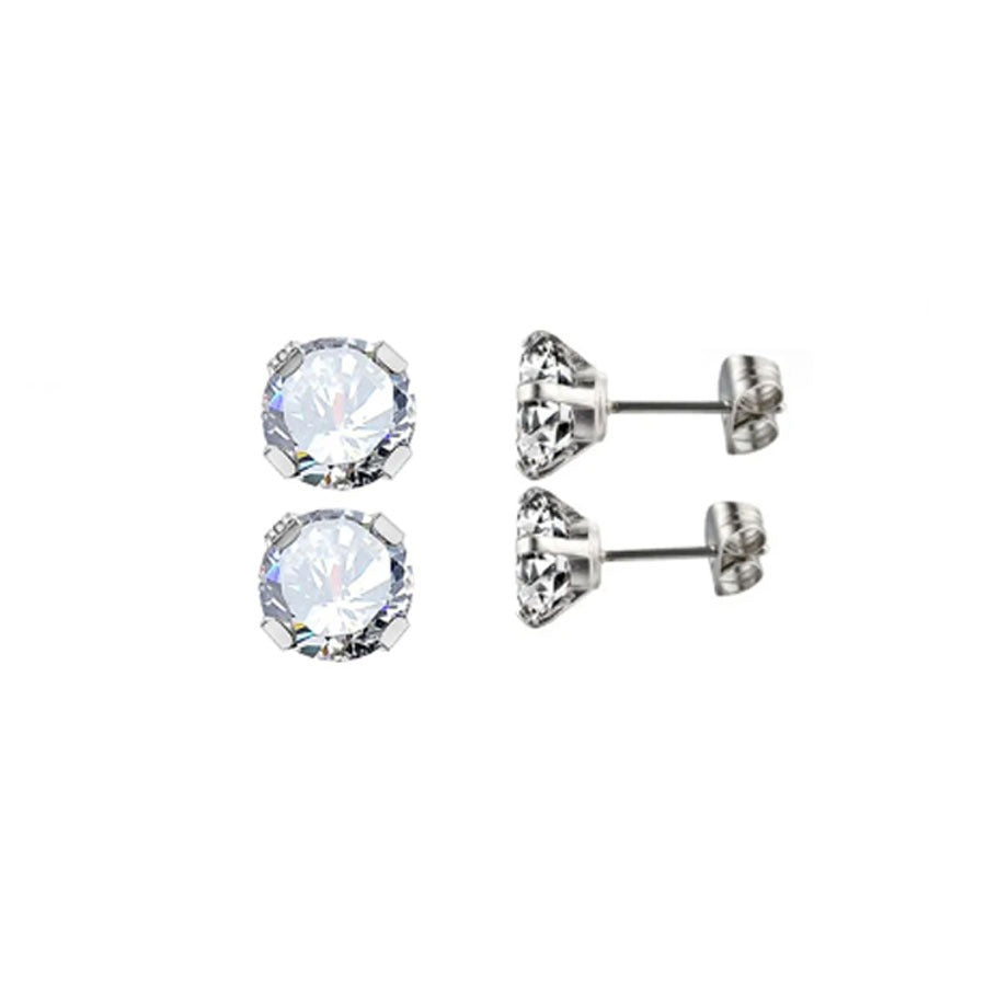 Titanium  Round CZ Earring