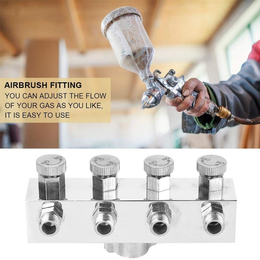 Airbrush Manifold Air Hose Splitter 1/12 in BSP Taps