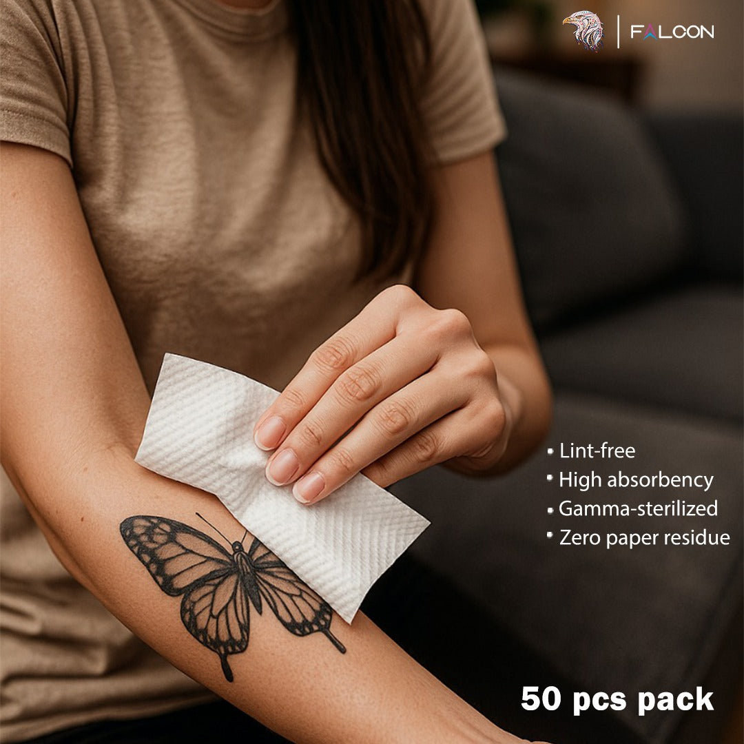 Falcon Tattoo Wipes: Sterile, Soft & Lint‑Free Tissue for Tattoo Artists