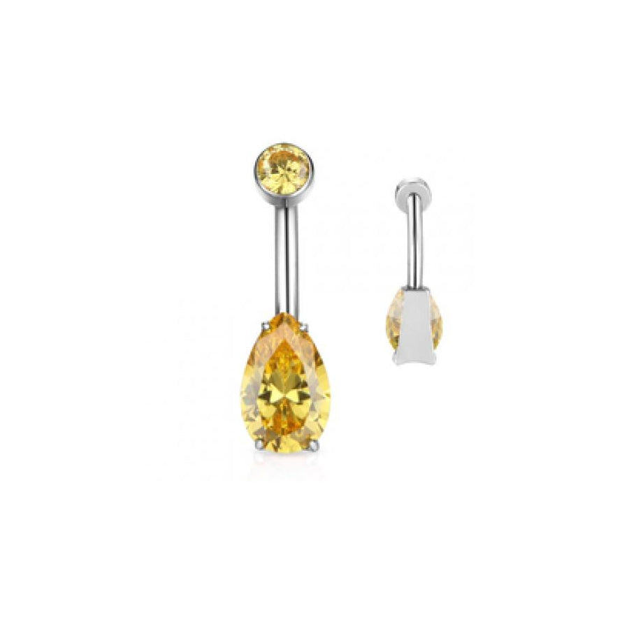 (Golden yellow) Belly button ring