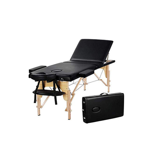 Refurbished Portable Wooden 3 Fold Tattoo Spa Massage Table Bed
