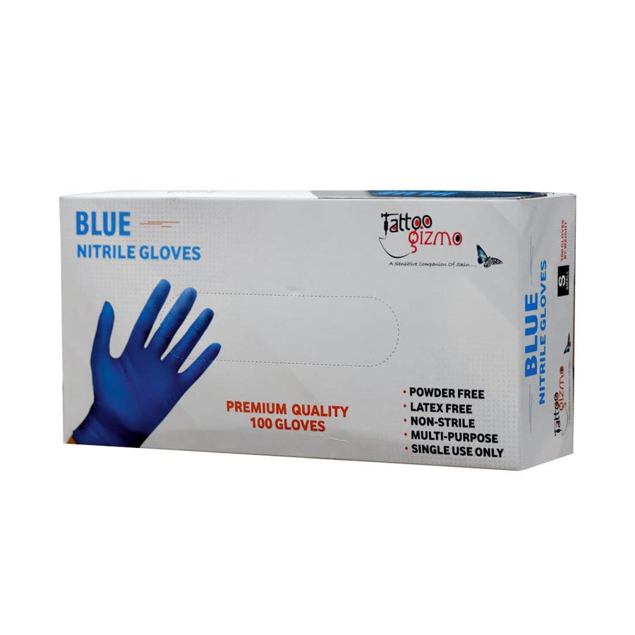 Blue nitrile gloves