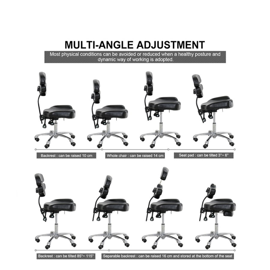 Adjustable Split Back Tattoo Artist Chair
