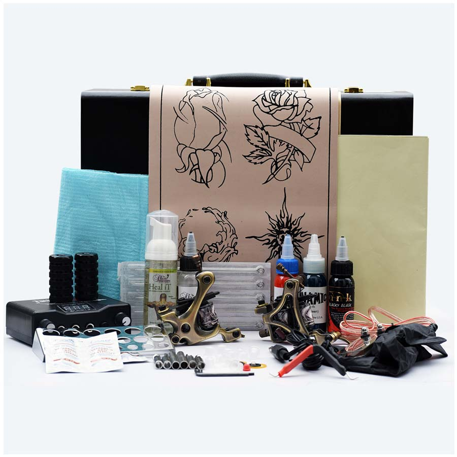 TG- 2 Basic Coil Tattoo Machine kit, 2 Colors , 20 Needles