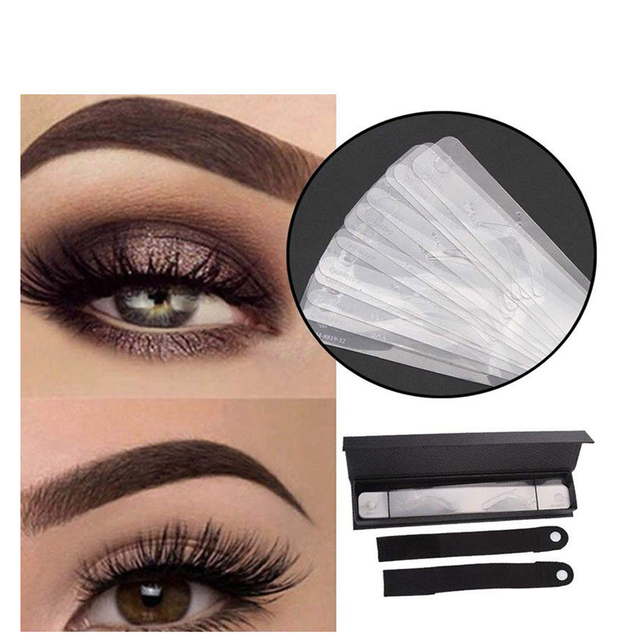 Eyebrow Stencil for Microblading brow Shaping with Belt brow Plastic Stencils Mold for PMU