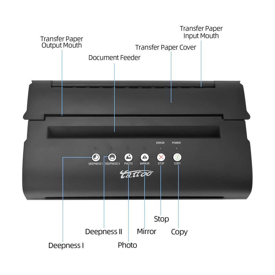 MT200 – Thermal Tattoo Copier Machine/Printer – Black