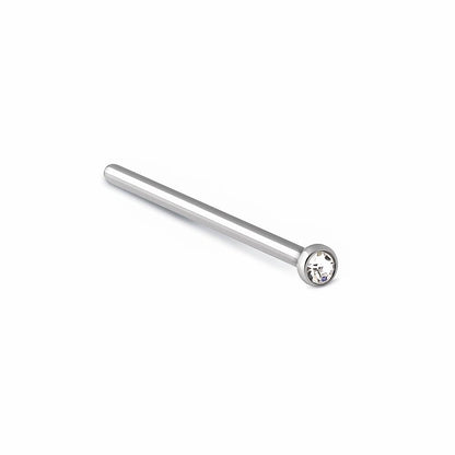 Straight Titanium Nose Piercing – Silver Color "18g 11/16"