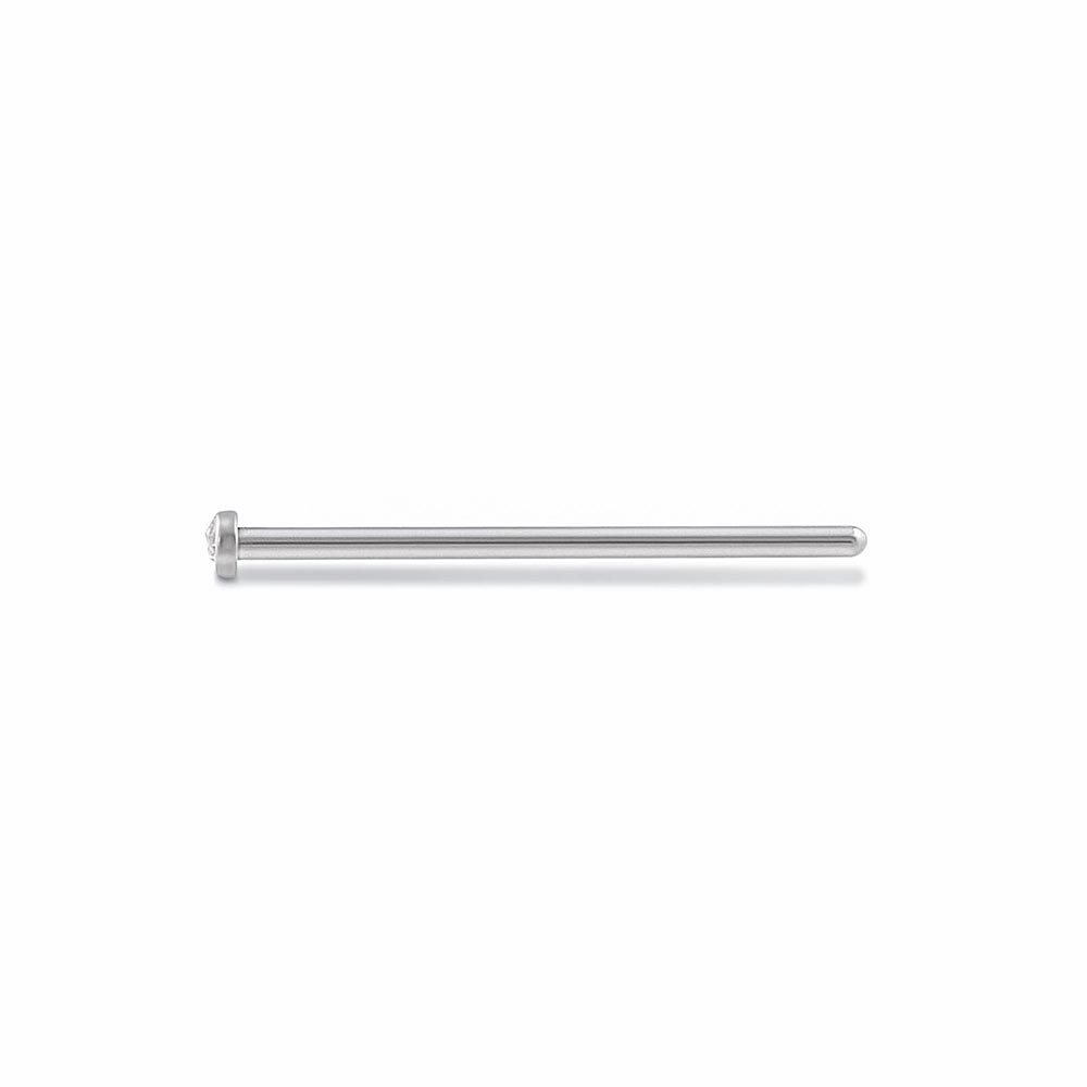 Straight Titanium Nose Piercing – Silver Color "18g 11/16"