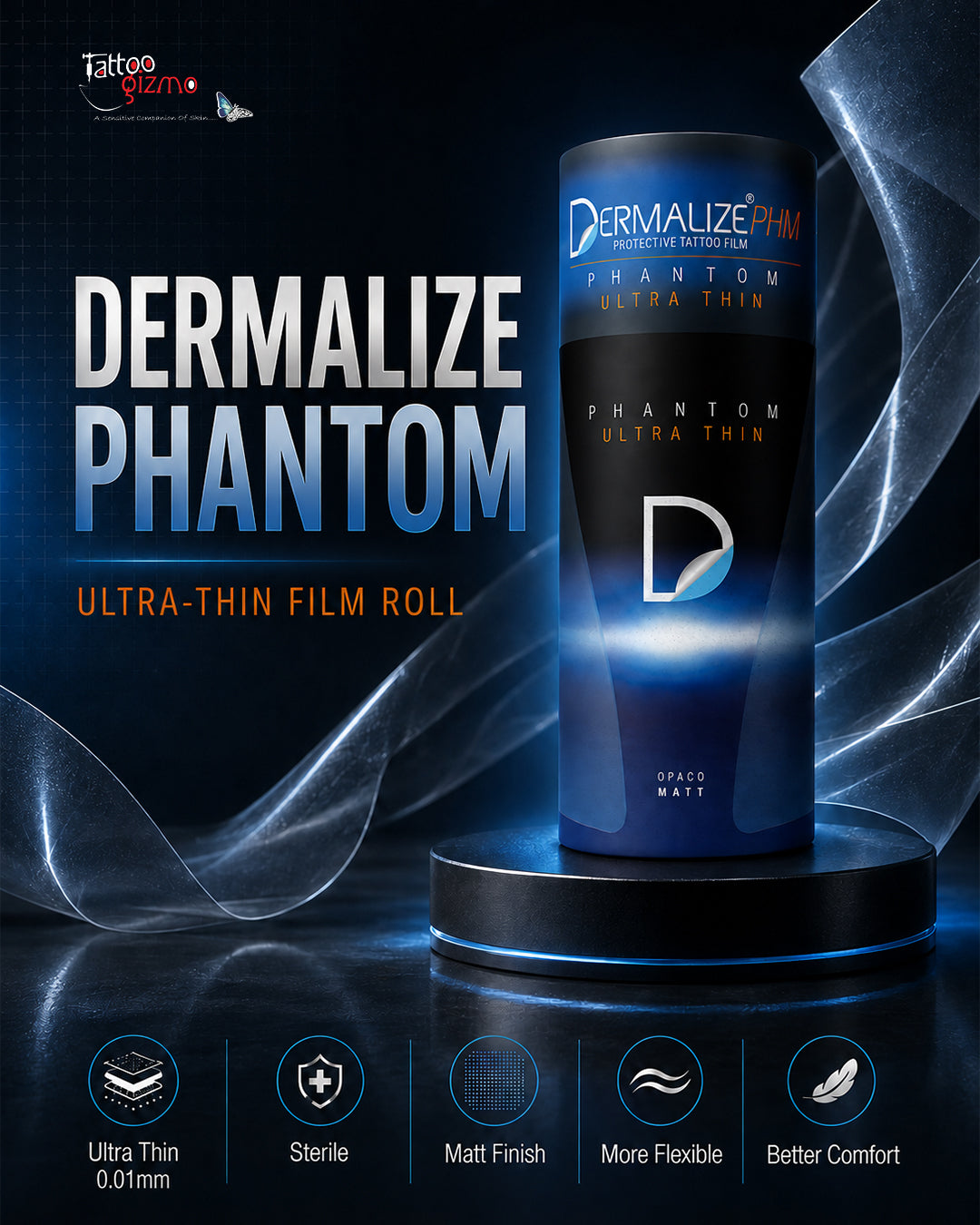 Dermalize Phantom Ultra-Thin Sterile Protective Tattoo Film Roll