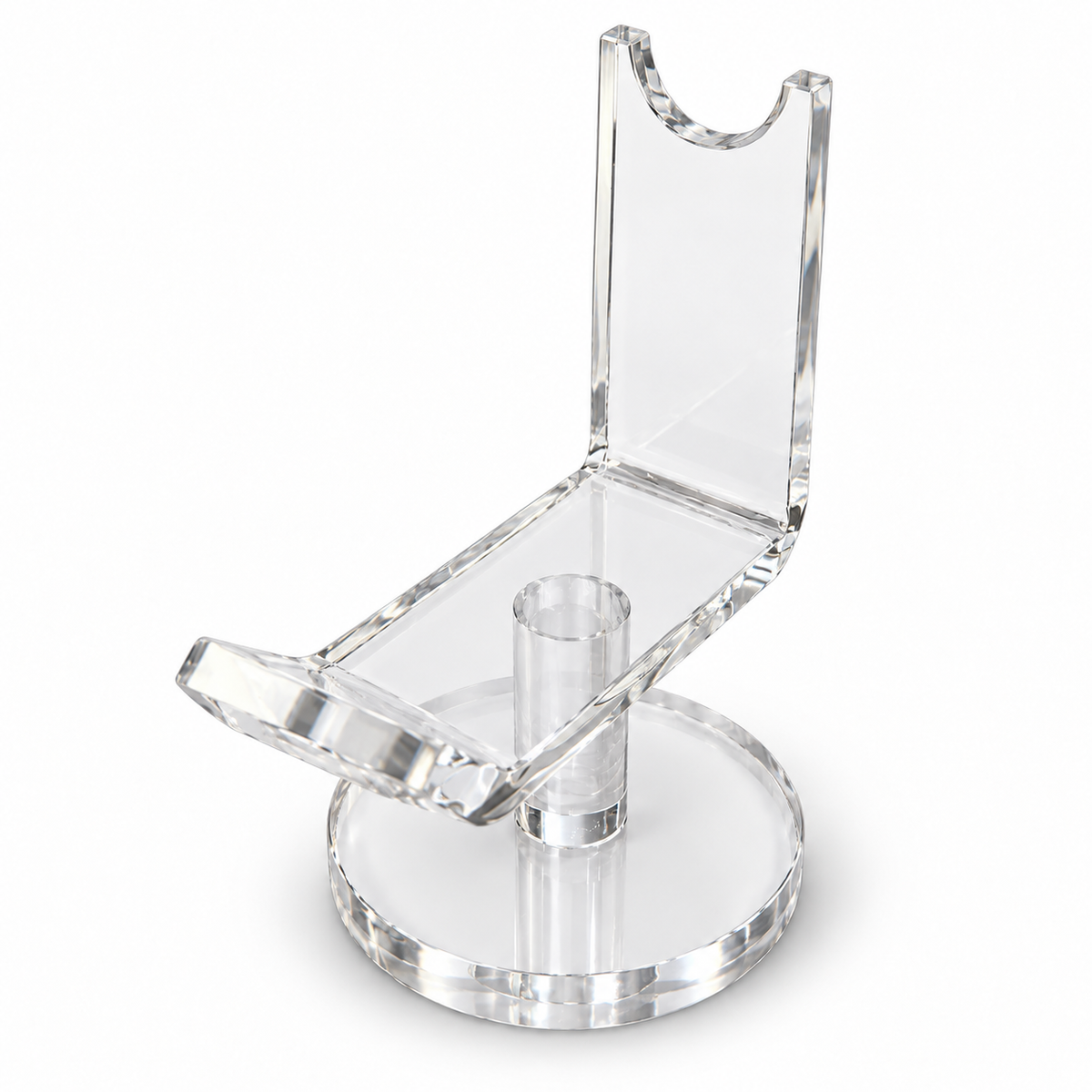 Clear PMU pen machine holder stand – side view