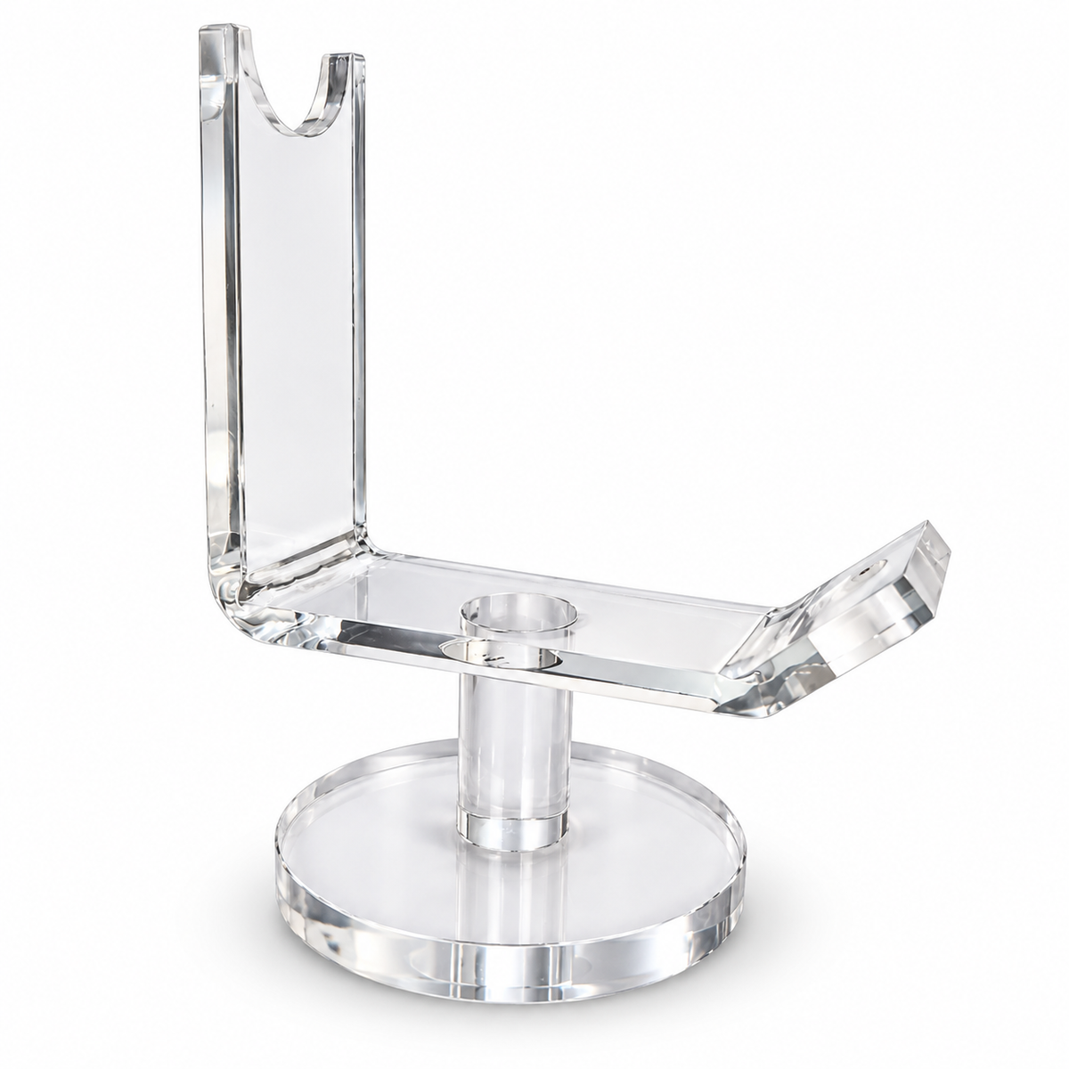 Clear PMU pen machine holder stand – round base and post