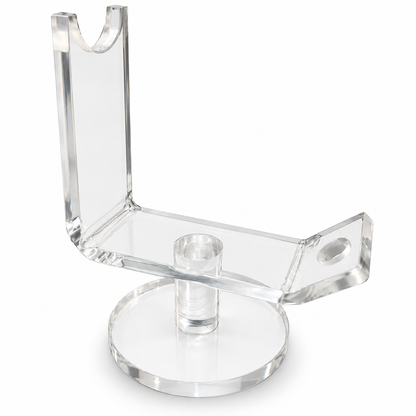 Clear PMU pen machine holder stand – U-notch detail