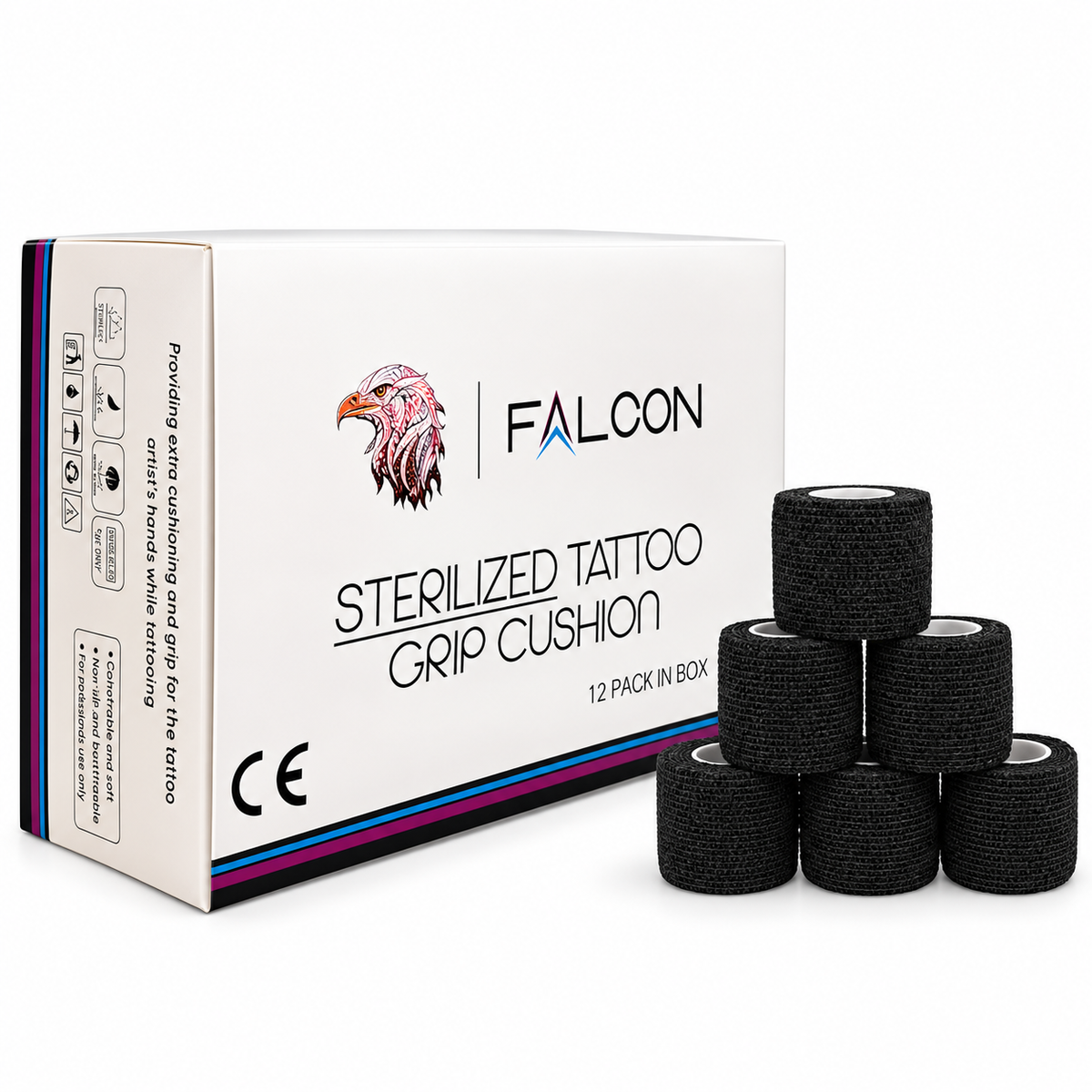 Falcon Cohesive Bandage Magic Tattoo Grip Cover 5cm Cushion Tape