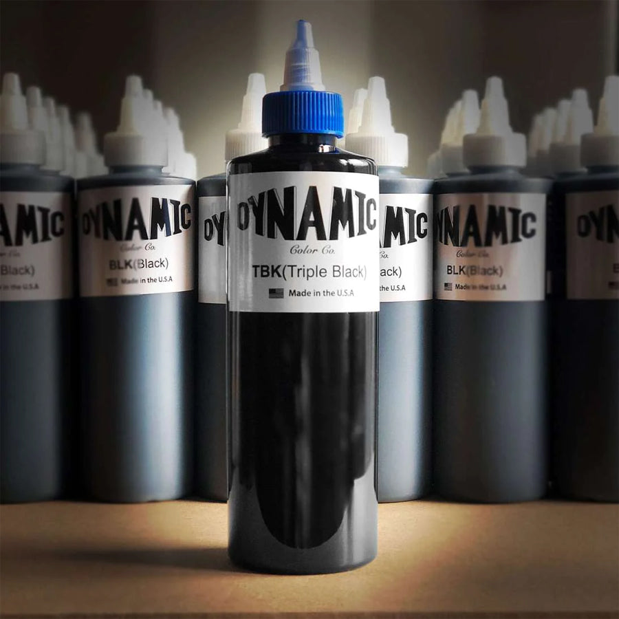 Dynamic Black Tattoo Ink - Premium Tattoo Ink Great for lining, Shading, Tribal, and Blending - Made in USA - 8 Ounce Bottle