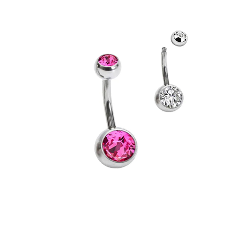 Externally Threaded Jeweled Belly Button Rings (Single Piece) – Tattoo ...