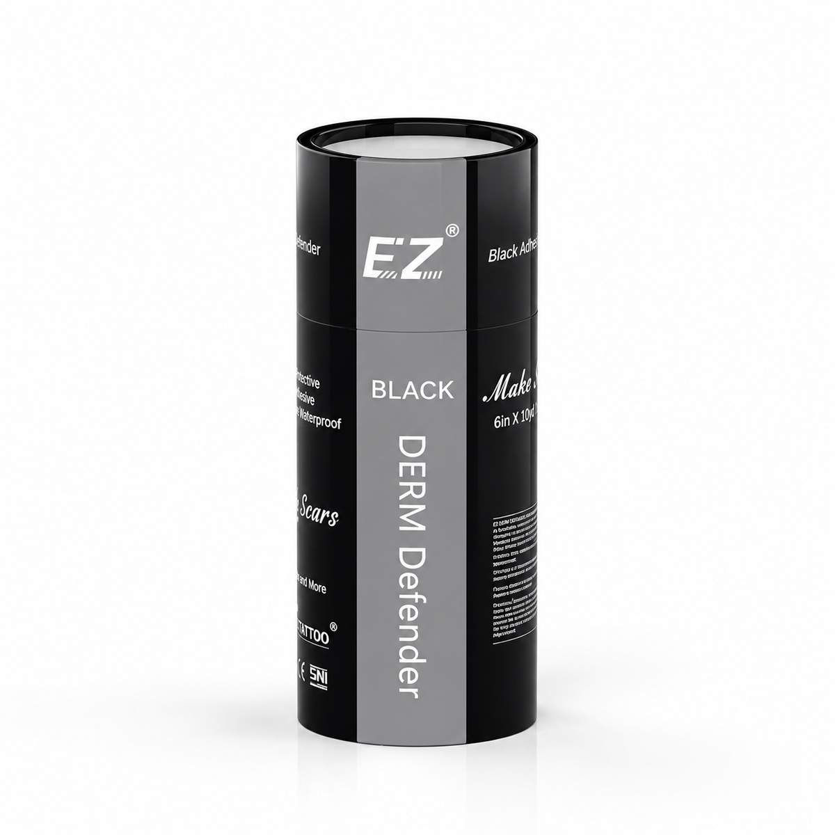 EZ Derm Defender Tattoo Adhesive Protective Shield Black 15cm x 10m | Waterproof Tattoo Aftercare Film