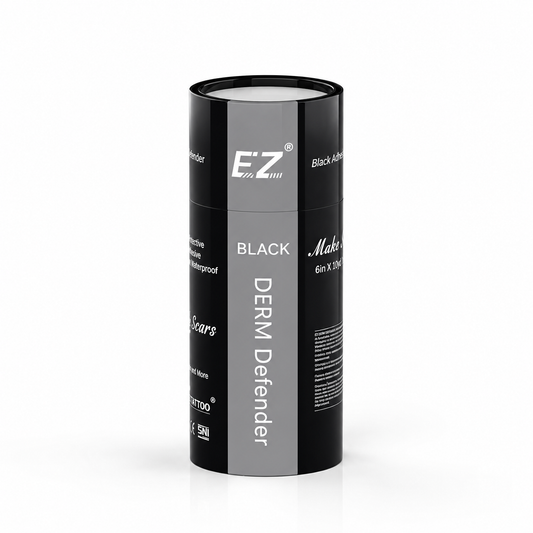 EZ Derm Defender Tattoo Adhesive Protective Shield Black 15cm x 10m | Waterproof Tattoo Aftercare Film