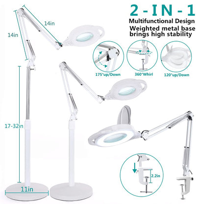 Multi-functional Design LED Floor Lamp with Magnifier