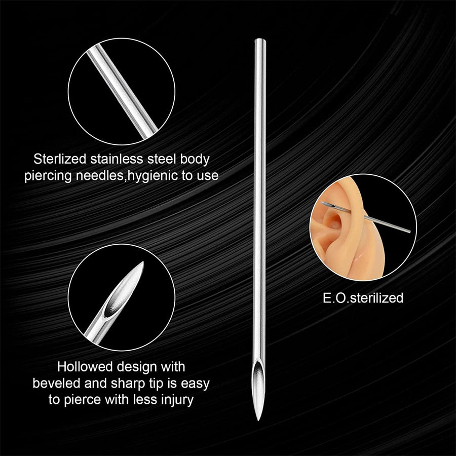 Stiletto Piercing Needles Sterilized 12G Tattoo Gizmo