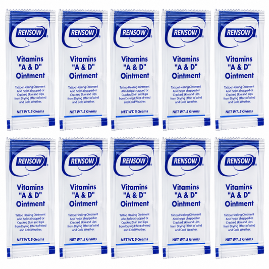 Rensow Vitamin A&d Ointment Contains 100 Pouches for Tattoo Aftercare
