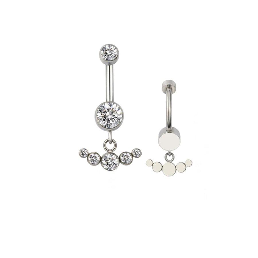 CZ belly button ring