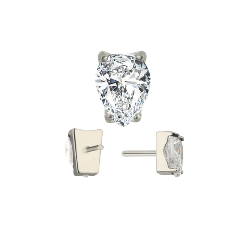 Titanium Internally Threadless Top CZ Bezel Set – Tattoo Gizmo