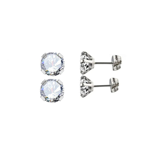 Titanium  Round CZ Earring 