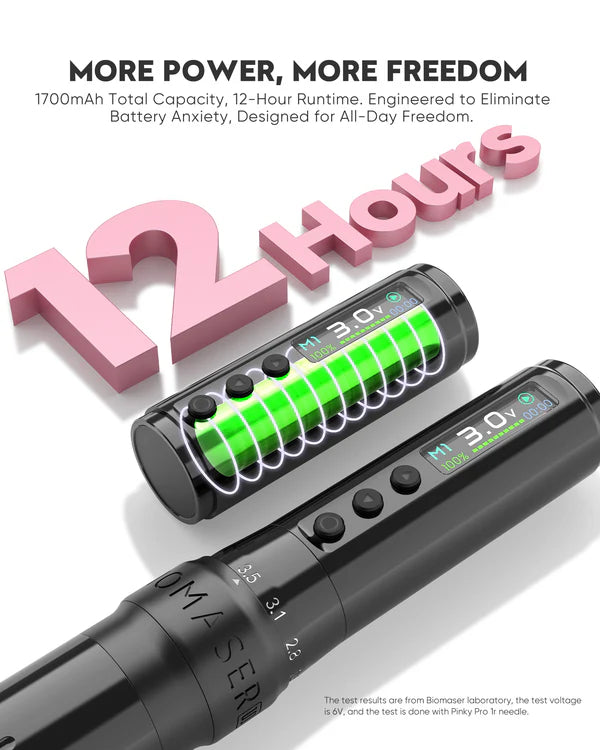 Biomaser Plenilune U1 Pro Wireless Tattoo & PMU Machine With Adjustable Stroke