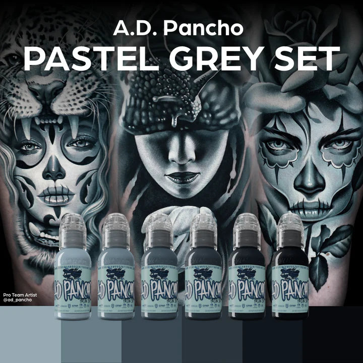 World Famous A.D. Pancho Pastel Grey Set – Professional 6 Bottle Grey Collection