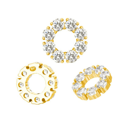 Titanium WIth CZ Center Internally Threaded Top for Ear & Nose