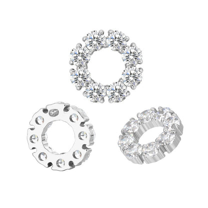 Titanium WIth CZ Center Internally Threaded Top for Ear & Nose