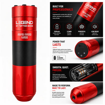 Legend M2 Wireless Tattoo Machine Pen – Professional Rotary Tattoo Machine