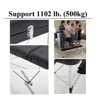 Portable Tattoo Spa Massage Table Bed Aluminium 3-Fold