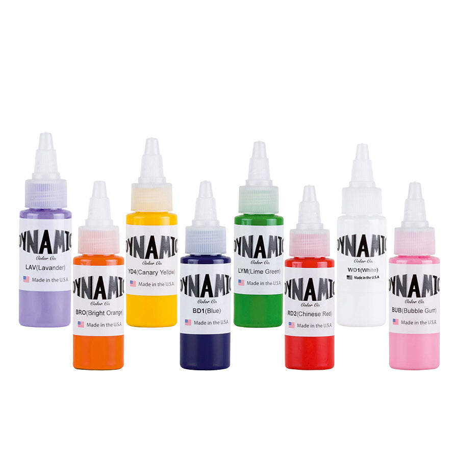 Dynamic Colors Set 8 Bottles - 1oz – Tattoo Gizmo