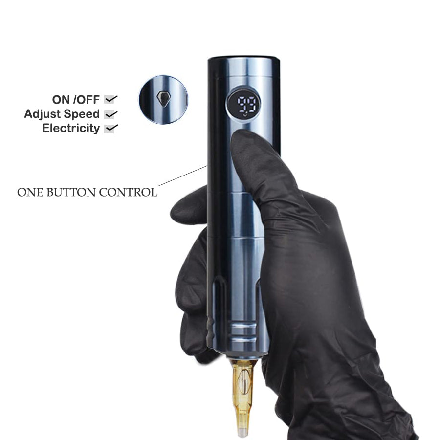 Adjustable wireless tattoo pen