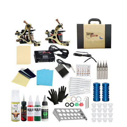 TG- 2 Basic Coil Tattoo Machine kit, 2 Colors , 20 Needles