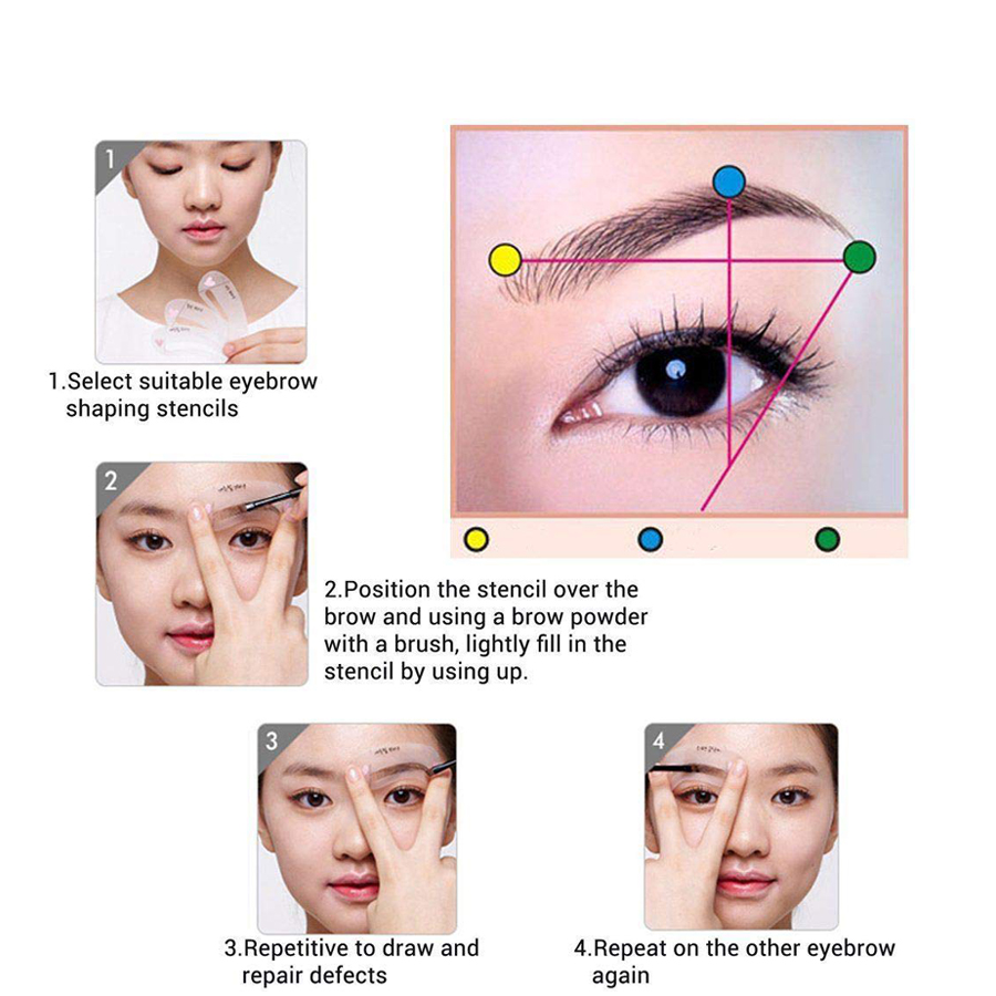 Eyebrow Stencil for Microblading brow Shaping with Belt brow Plastic Stencils Mold for PMU